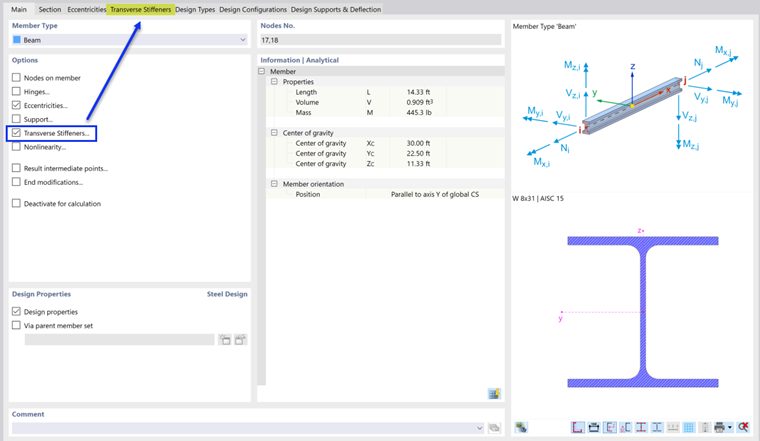 Activating Transverse Stiffeners