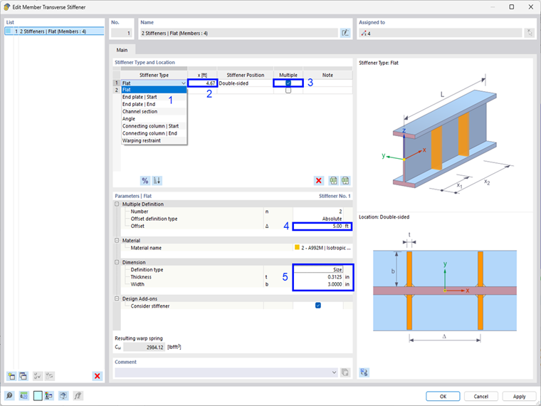 Defining Stiffener