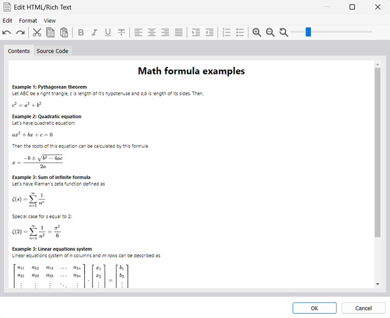 Examples of Formulas