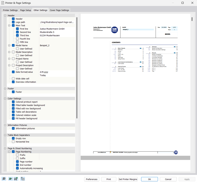 Defining Company Name in Header