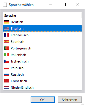 Selecting Language for Printout Report