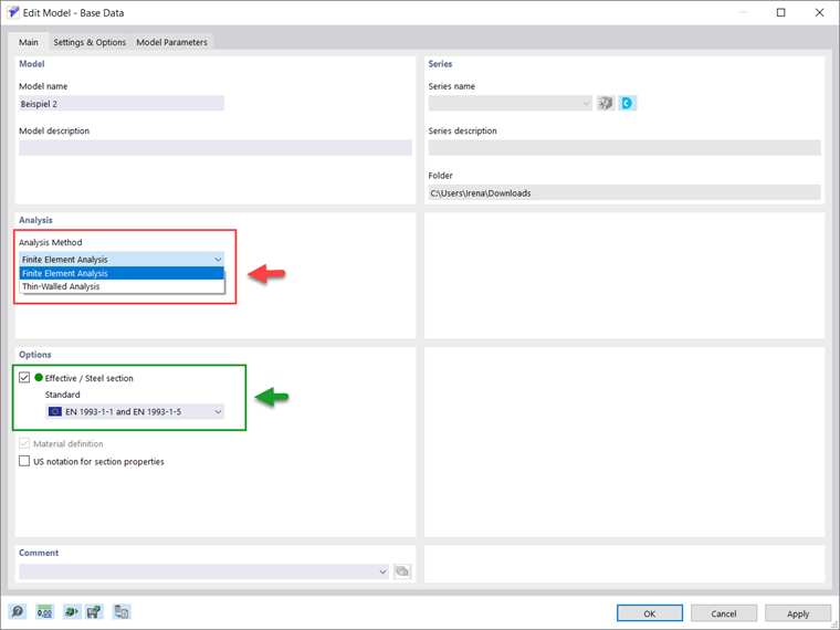 Analysis Methods Available in RSECTION 1