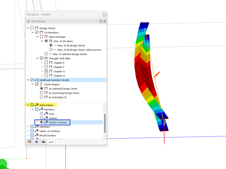 Mode Shape in Section View
