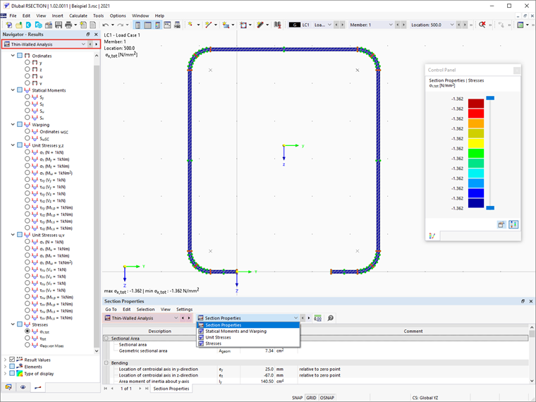 Results: Thin-Walled Analysis