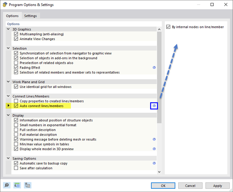 Dialog Box "Program Options & Settings"