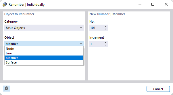 Renumbering Objects Individually