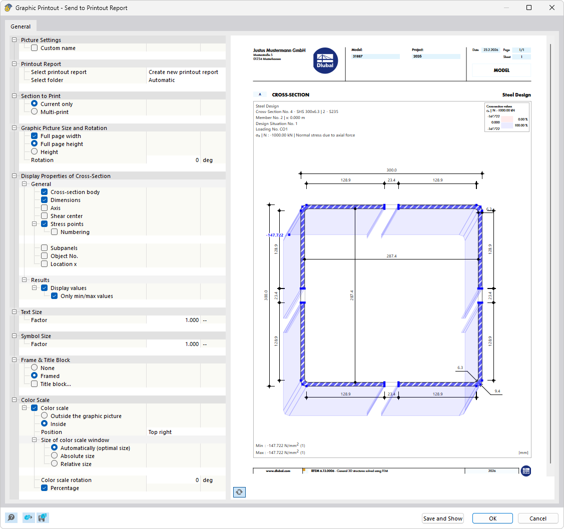 Printing Result Diagrams in Printout Report