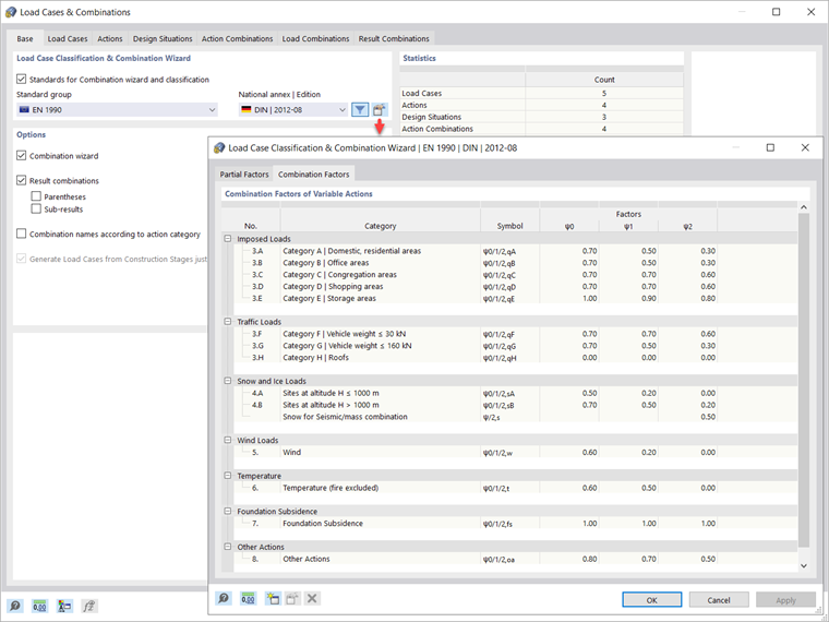 Load Case Classification & Combination Wizard