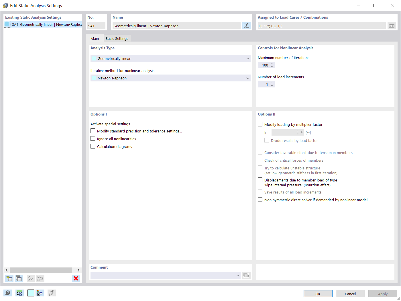 Static Analysis Settings