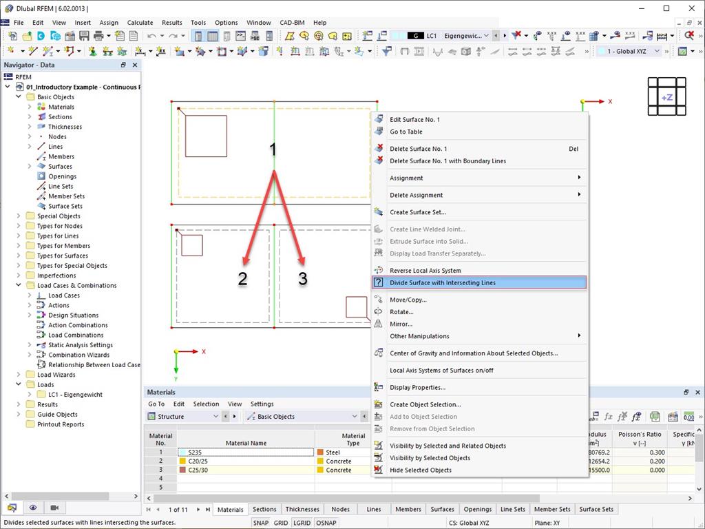 Feature 002441 | Function for Dividing Surfaces with Lines in the Middle