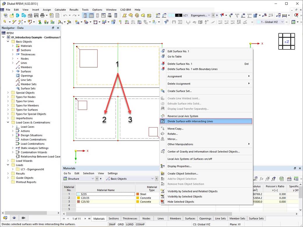 Feature 002441 | Function for Dividing Surfaces with Lines in the Middle