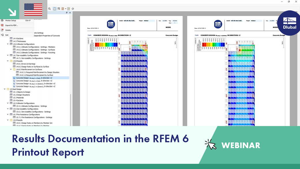 Result Documentation in RFEM 6 Printout Report
