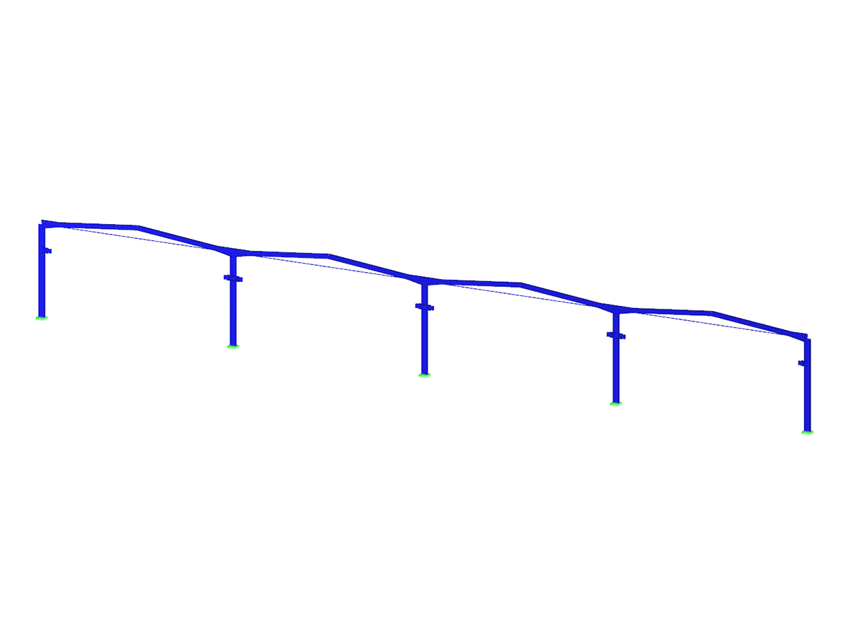 Four-Bay Industrial Hall with Overhead Cranes
