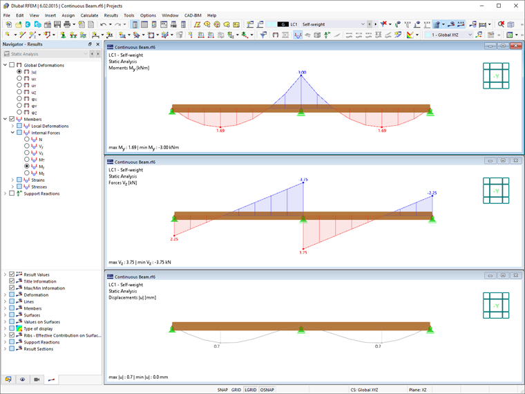 Results Without Consideration of Shear Stiffness