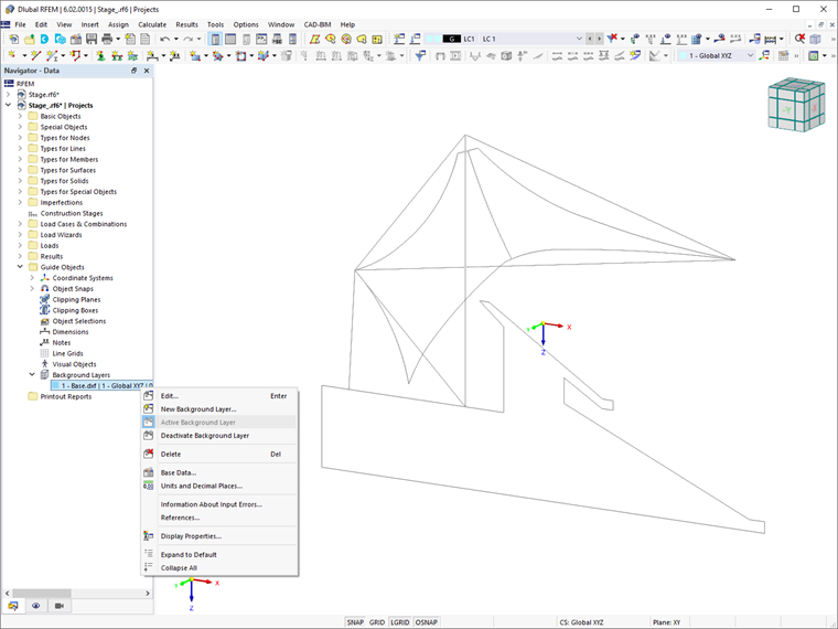 Background layer in RFEM