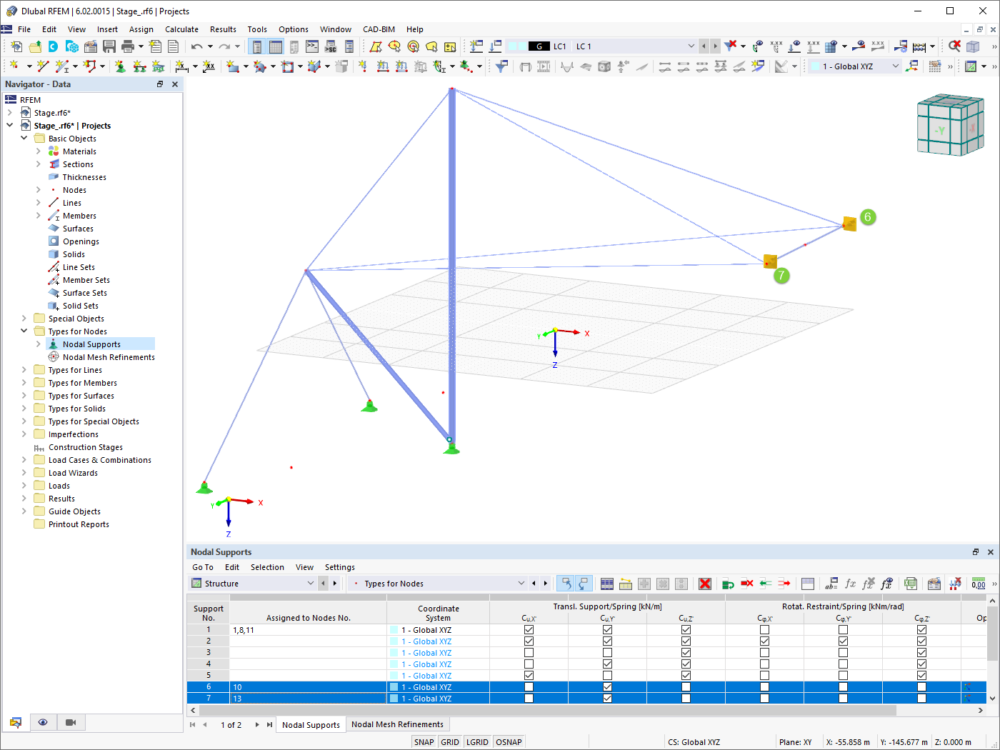 Positioning Nodal Supports