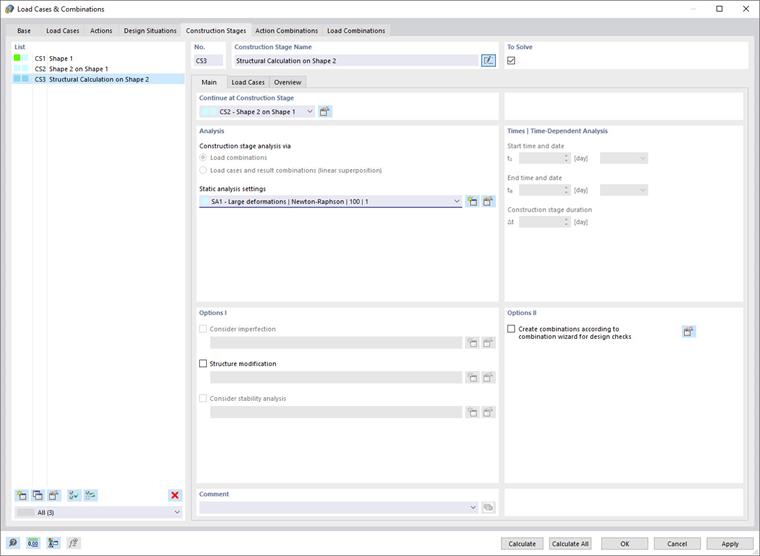 Construction Stage "Structural Calculation on Shape 2"