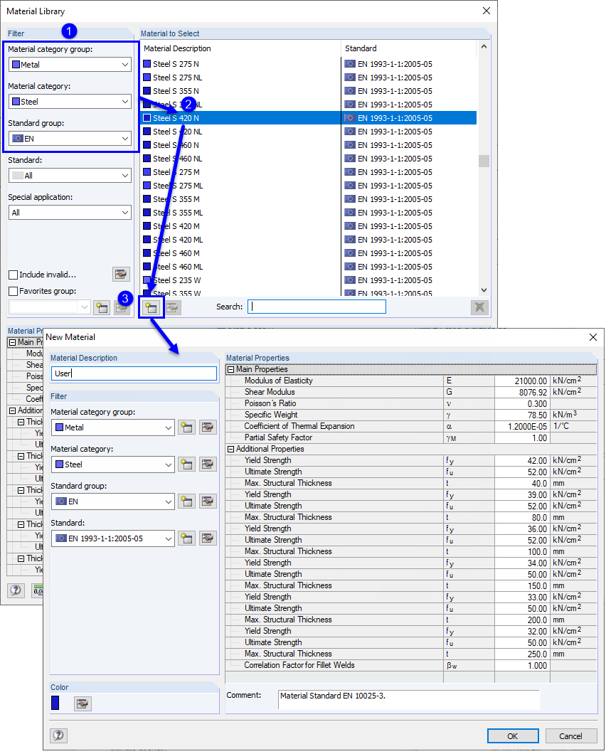 FAQ 005276 | Can I also use user-defined materials in RF‑/PLATE‑BUCKLING?
