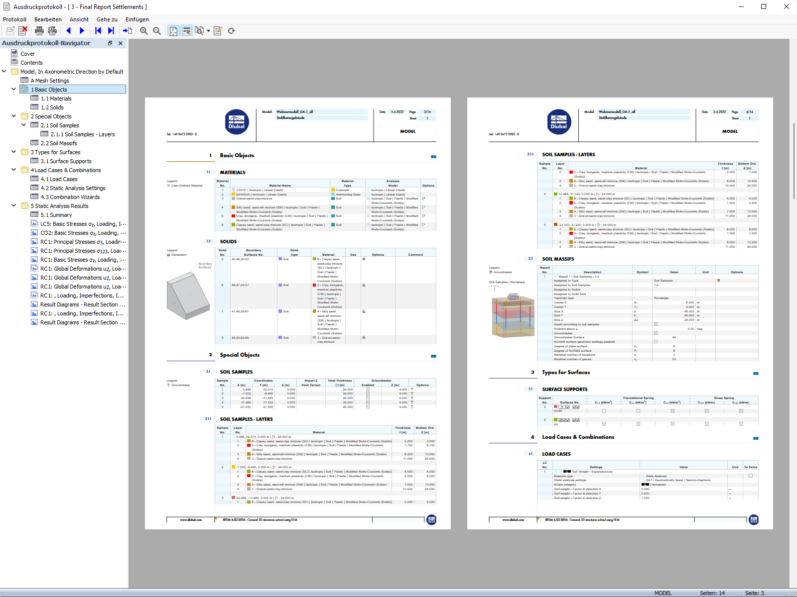 Printout Report with Object Tables