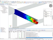 Eigenmode diagram for determining the lateral-torsional buckling analysis. Use of internal eigenvalue solver for critical load factor.