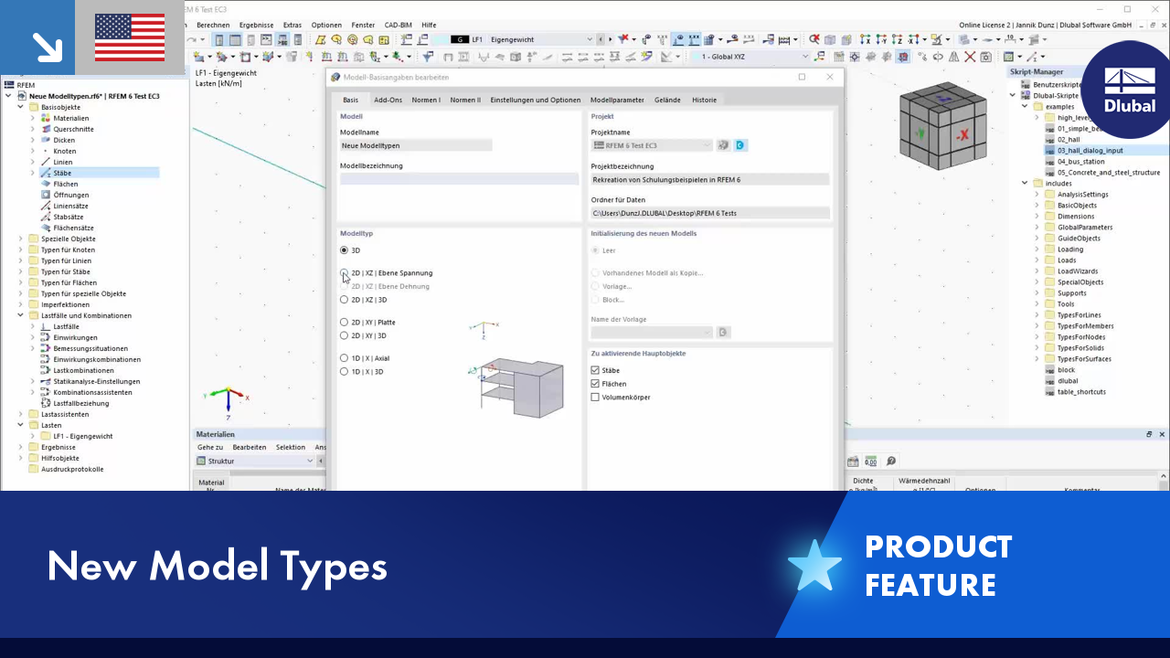 New Model Types in RFEM 6 / RSTAB 9