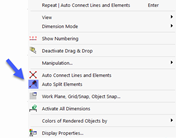 Function "Auto Split Elements" in General Shortcut Menu