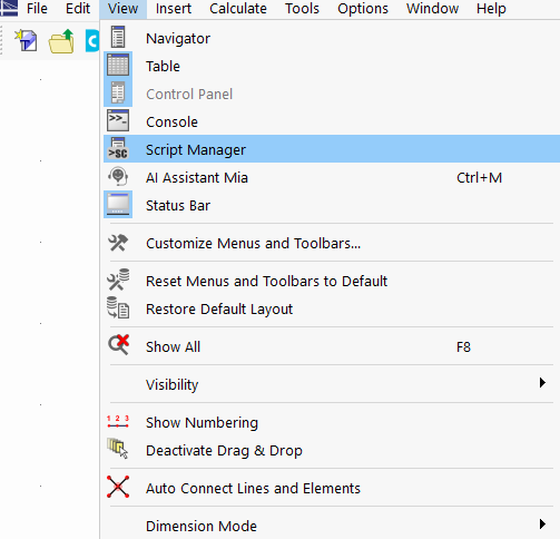Manu Function "Script Manager"