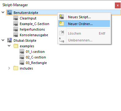Creating New Folder in "Script Manager"