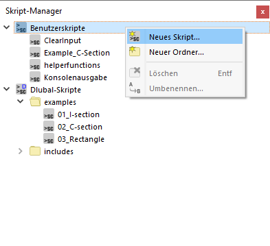 Creating New Script in "Script Manager"