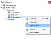 Creating and Editing in "Script Manager" Window