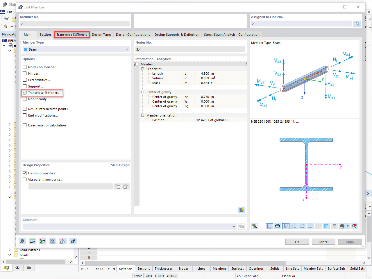 Feature 002470 | Surface Model from Member with Member Transverse Stiffeners