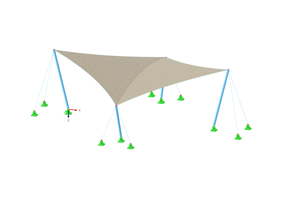 Membrane Roof Supported by 4 Columns