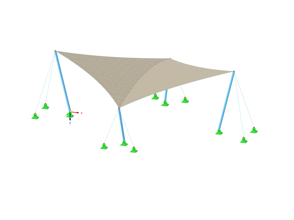 Membrane Roof Supported by 4 Columns