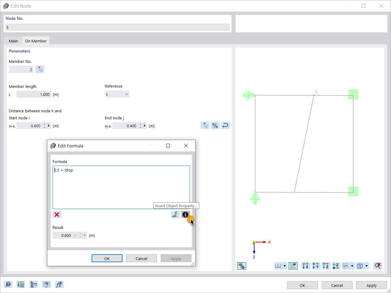 Formula Editor: Insert Object Property