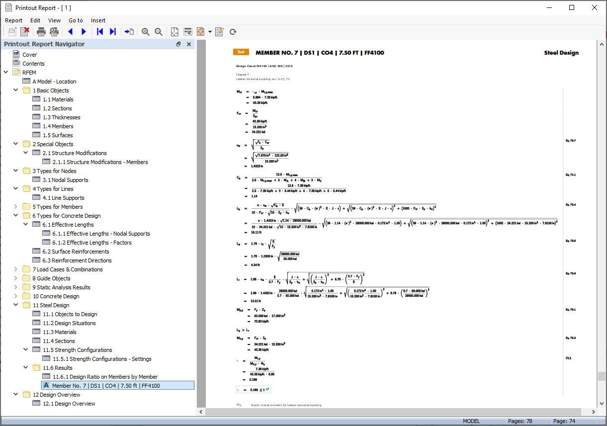 Design Check Equations