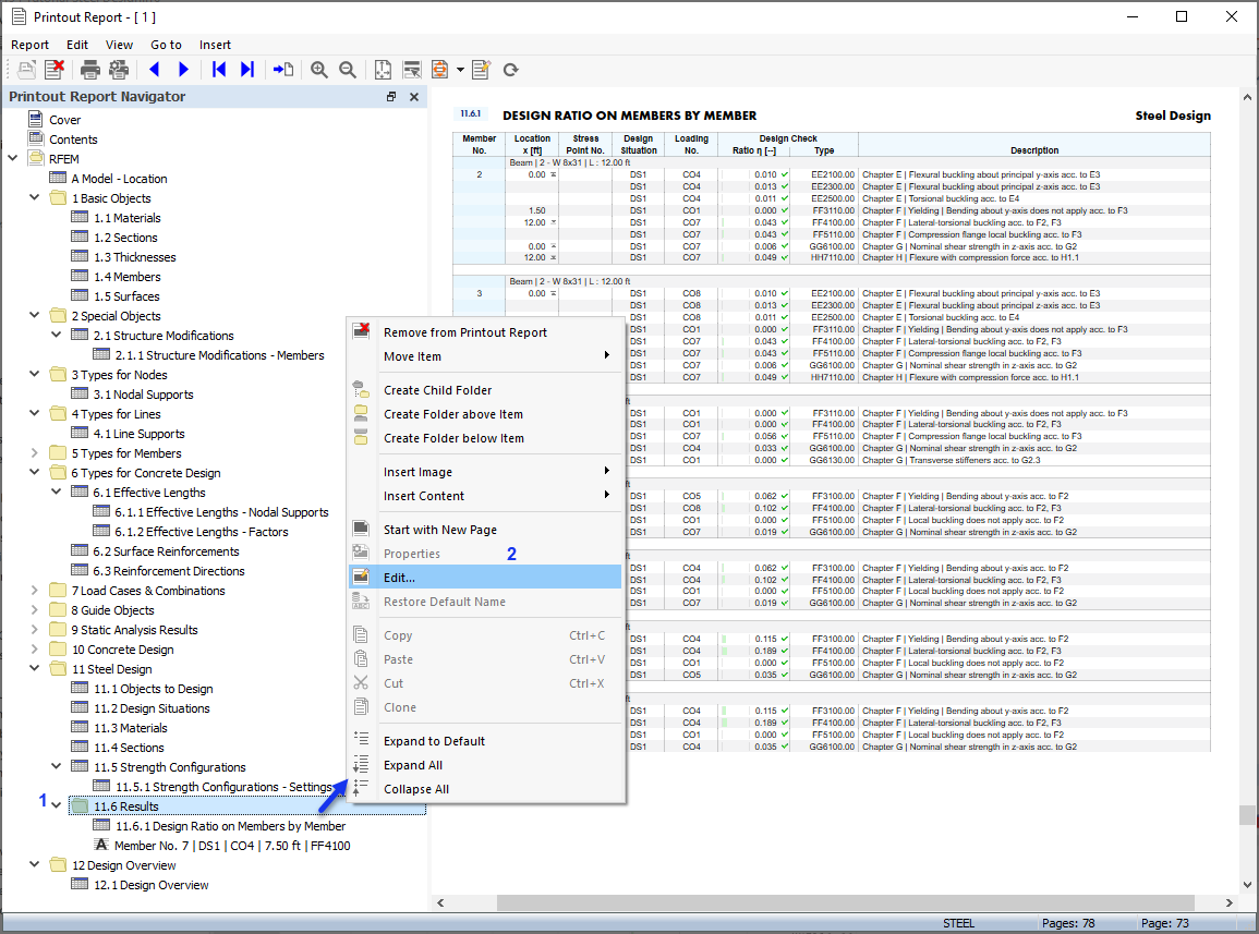 Adjusting Results for Printout Report