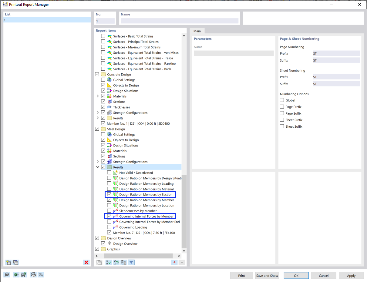 Adding Steel Design Results to Printout Report