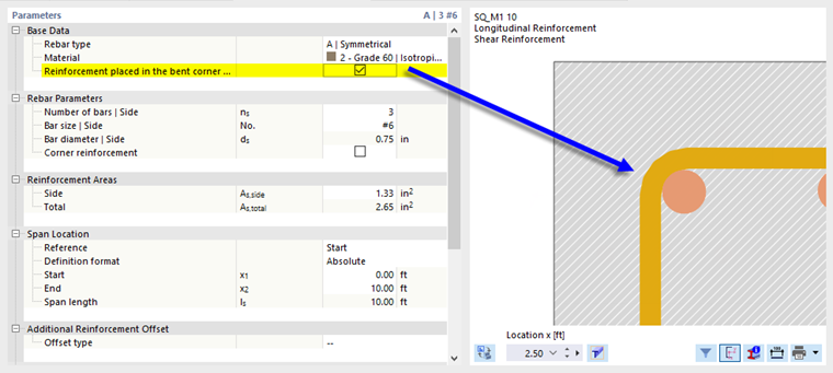 Reinforcement Placed in Bent Corner of Stirrup