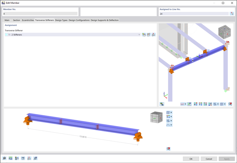 Transverse Stiffeners for Frame Girder