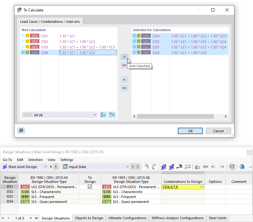 Selecting Load Combinations for Design