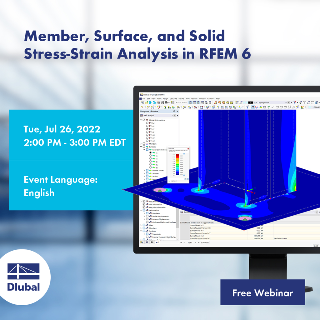 Member, Surface, and Solid 
 Stress-Strain Analysis in RFEM 6