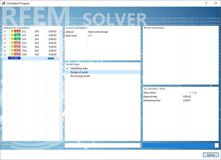 Calculation Progress of Steel Joints