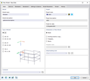 Dialog box "New Model – Base Data", tab "Main"