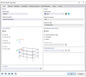 Dialog box "New Model – Base Data", tab "Main"