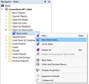Shortcut Menu for "Steel Joints"