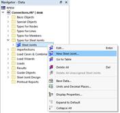 Shortcut Menu for "Steel Joints"