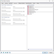 Dialog Box "New Model - Base Data", Tab "Standards II"