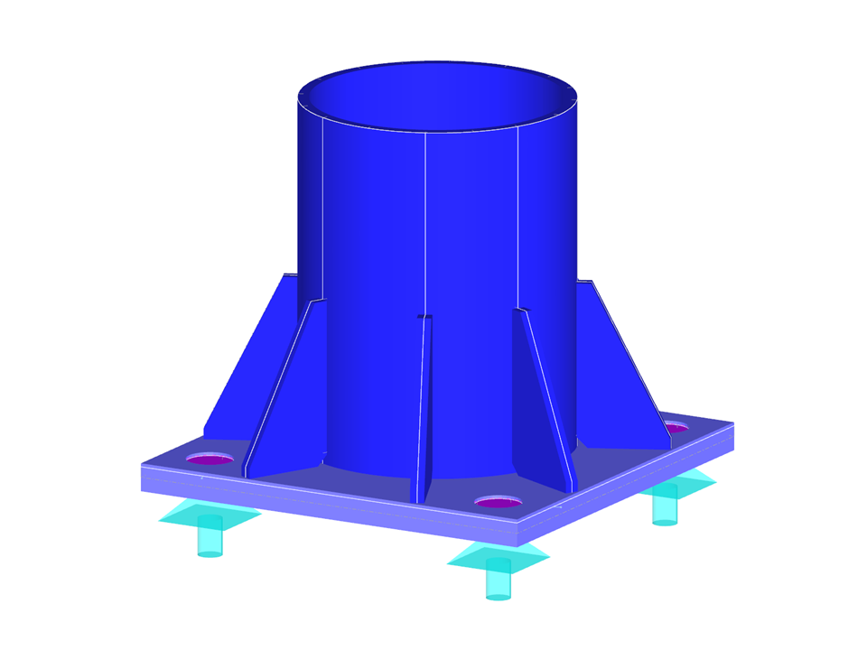 Stresses in Column Base Under Wind Load