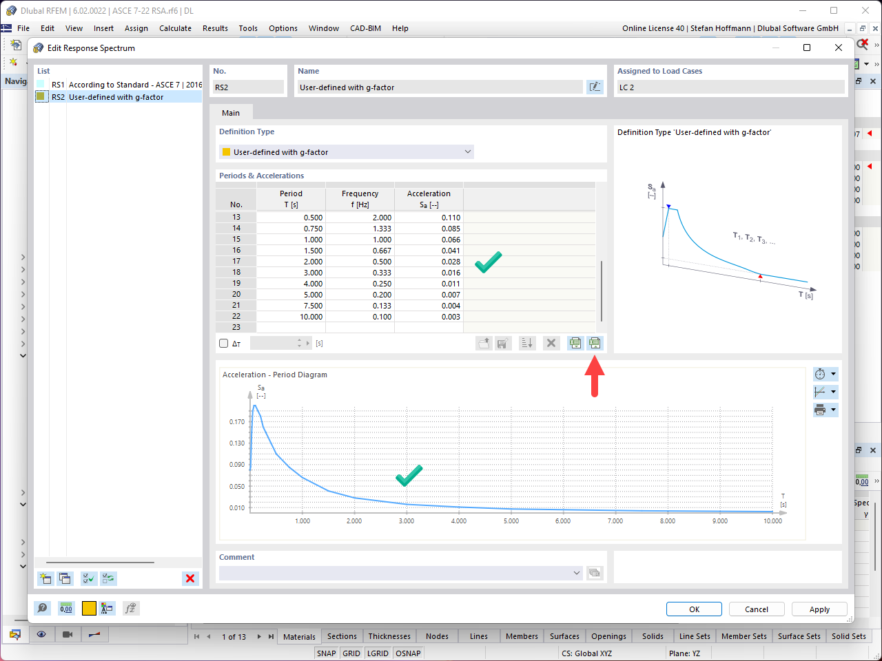 FAQ 005293 | How can I create a response spectrum according to ASCE 7‑22?