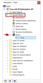 Blocks as Special Objects in Navigator